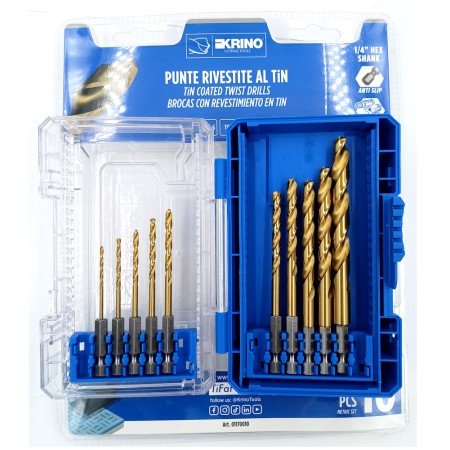SERIE 10 PUNTE rivestite al TITANIO da 2-10 mm