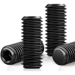 GRANO A PUNTA PIANA ZINCATO-NERO ISO4026 DIN913