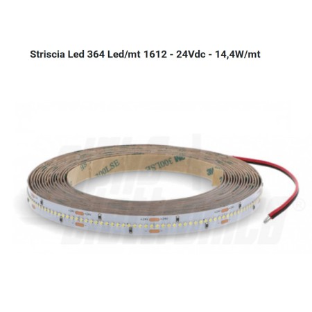 LED A STRISCIA 24V 354LED/M 14,4W/M BIANCO CALDO 3000K IP20 VENDITA AL METRO
