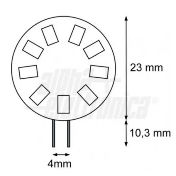 LAMPADINA PIATTA 9 LED ATTACCO G4 1,2W B.N.