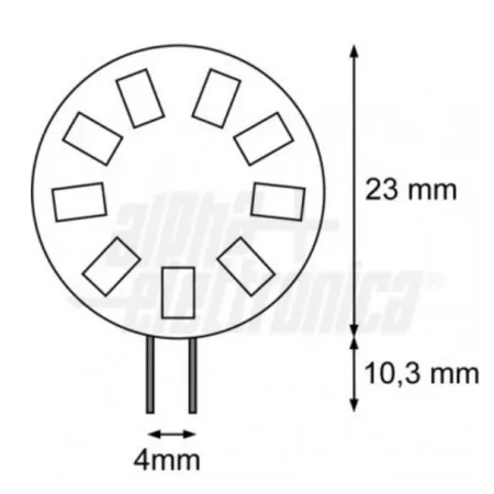 LAMPADINA PIATTA 9 LED ATTACCO G4 1,2W B.N.