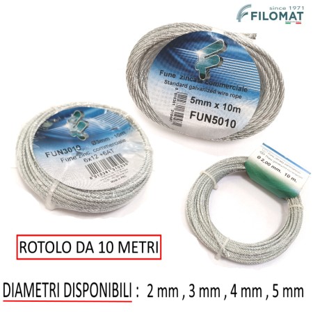Fune Zincata Filomat 72 Fili Rotolo 10mt