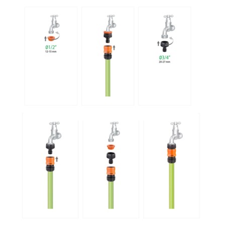 PRESA PER RUBINETTI CON MULTIFILETTO D.1/2"-3/4" CLABER