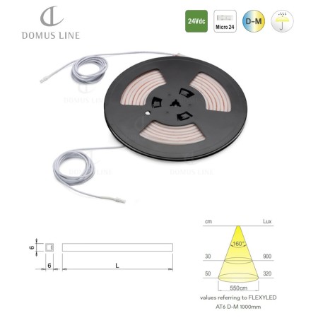 LED FLESSIBILE LUCE FRONTALE DOMUS LINE FLEXYLED AT6 D-MOTION 24 VOLT