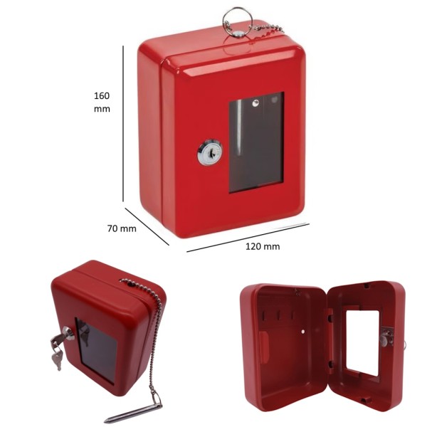 CASSETTA PORTACHIAVI EMERGENZA ROSSA 160X110X65 KA