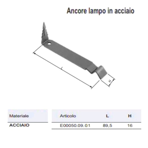Ancora Lampo AGB per Falsi Telai in Legno E00050.09.01