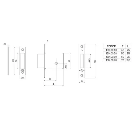SERRATURA FIAM 1501.00.50 (1500 K) ENTRATA MM.50
