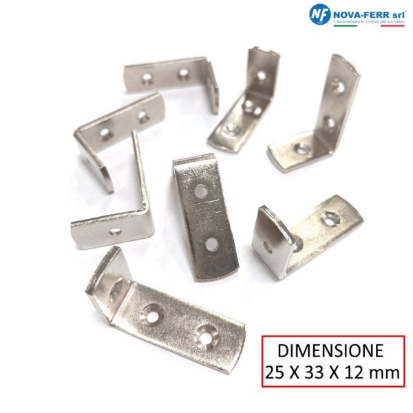 LASTRINA ANGOLARE 3 FORI 25 X 33 X 12 MM NICHELATA