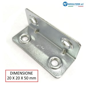 LASTRINA ANGOLARE 4 FORI 21 X 21 X 50 MM ZINCATA