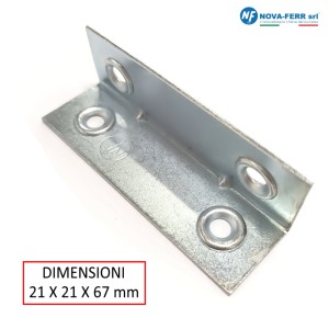 LASTRINA ANGOLARE 4 FORI 21 X 21 X 67 MM ZINCATA