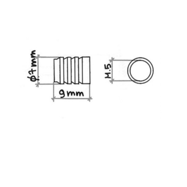 BUSSOLA IN OTTONE PORTA REGGIPIANO DIAM. 7 MM FILETTO 5 MA