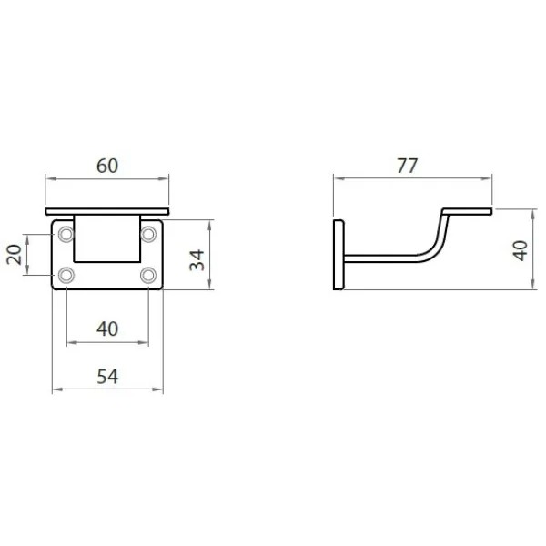 SUPPORTO GPB CORRIMANO QUADRO CROMO SATINATO