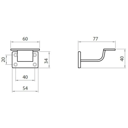 SUPPORTO GPB CORRIMANO QUADRO CROMO SATINATO