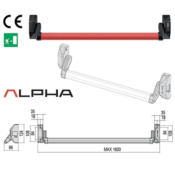 MANIGLIONE ANT.CISA 5M011-10-0(ALPHA PUSH COMPON.)