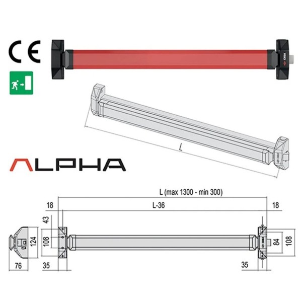 MANIGLIONE ANT.CISA 5M801-10-0 (TOUCH LATERALE)