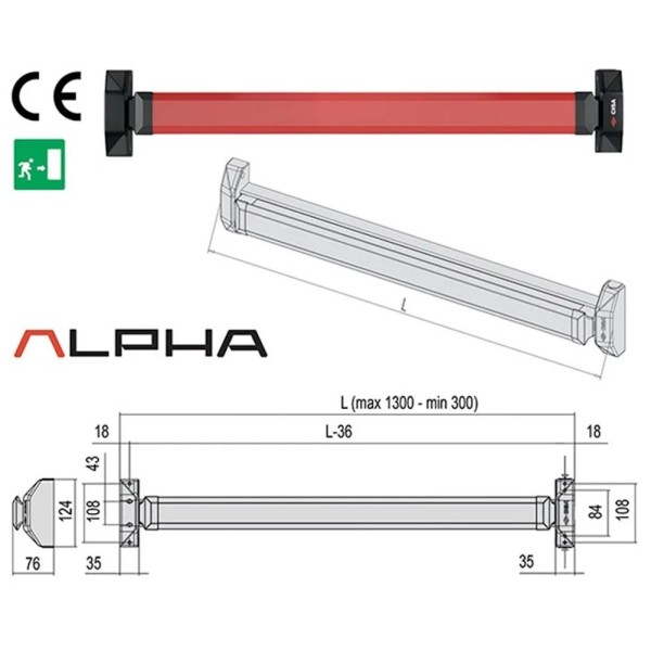 MANIGLIONE ANT.CISA 5M816-10-0 (TOUCH COMPONIBILE)