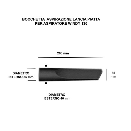 BOCCHETTA ASPIRAZIONE A LANCIA PIATTA D.35 mm  COD. 00080-01912 PER  LAVOR WINDY 130 PF/IF