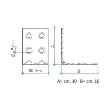 LASTRINA CM. 10 X 10 LARGHEZZA 3 CM ZINCATA