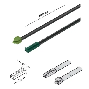 CAVO DI ALIMENTAZIONE HAFELE LOOX5 24V MT. 2 CON CLIP PER INTERRUTTORI E SENSORI  833.95.835