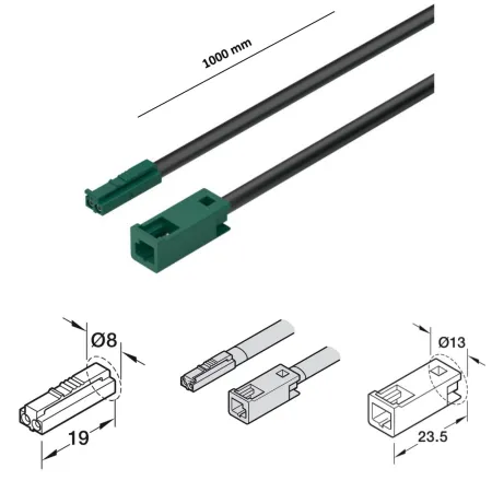 CAVO DI PROLUNGA HAFELE LOOX5 24V PER LAMPADE MONOCROMATICHE MM.1000 833.95.718