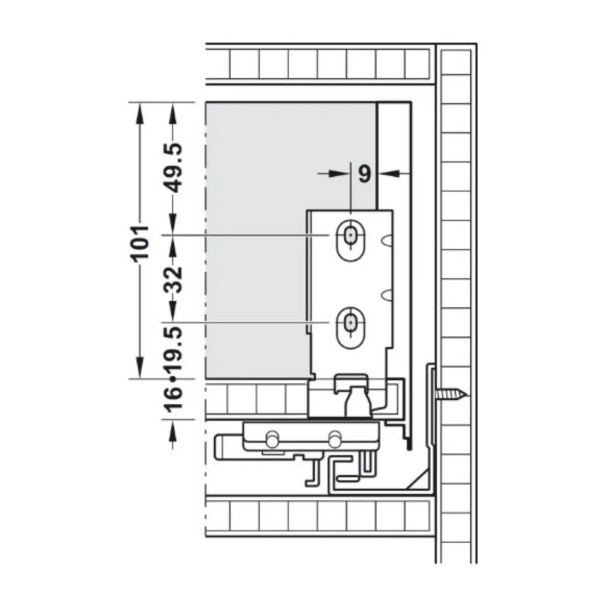 SPONDINE HAFELE MATRIX BOX SLIM A 128 mm ANTRACITE