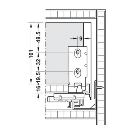 SPONDINE HAFELE MATRIX BOX SLIM A 128 mm ANTRACITE