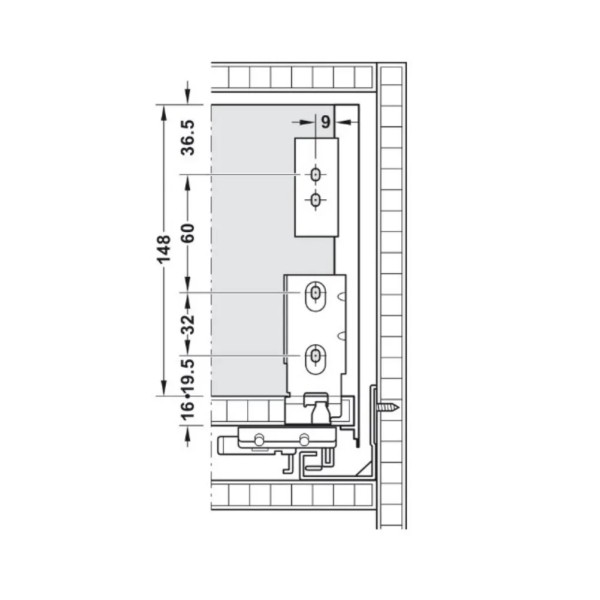 SPONDINE HAFELE MATRIX BOX SLIM A 175 mm ANTRACITE