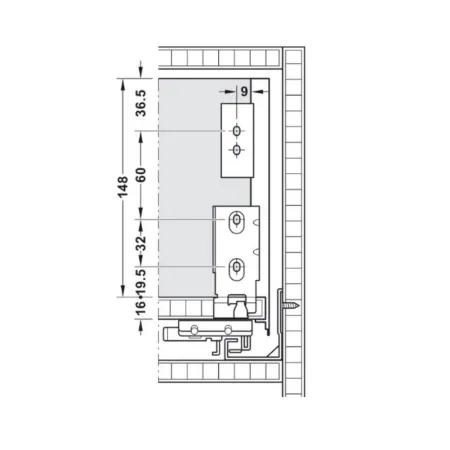 SPONDINE HAFELE MATRIX BOX SLIM A 175 mm ANTRACITE