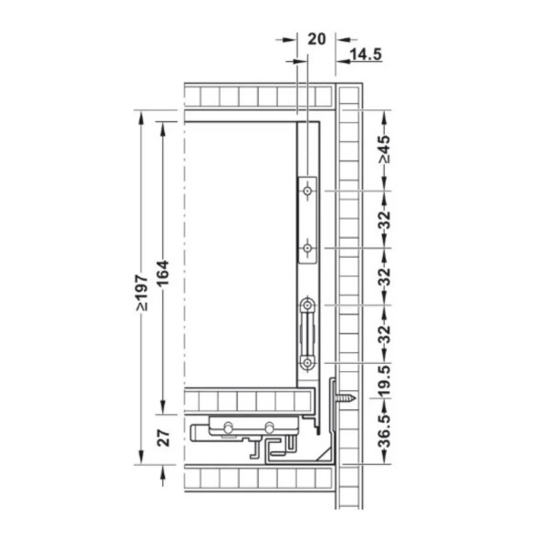 SPONDINE HAFELE MATRIX BOX SLIM A 175 mm ANTRACITE