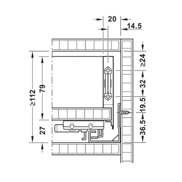 SPONDINE HAFELE MATRIX BOX SLIM A 89 mm ANTRACITE