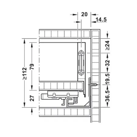 SPONDINE HAFELE MATRIX BOX SLIM A 89 mm ANTRACITE