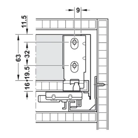 SPONDINE HAFELE MATRIX BOX SLIM A 89 mm ANTRACITE