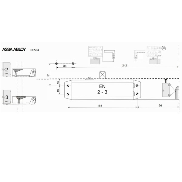 CHIUDIPORTA ASSA ABLOY DC564 PLUS ORO