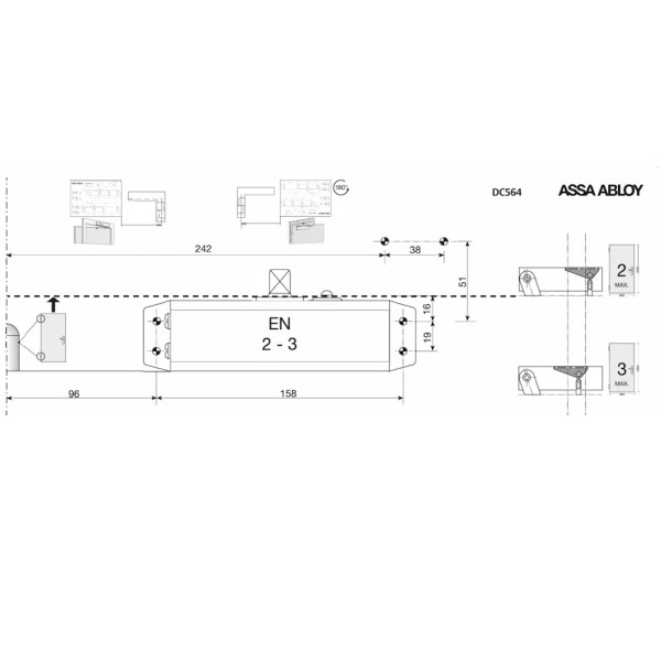 CHIUDIPORTA ASSA ABLOY DC564 PLUS ORO