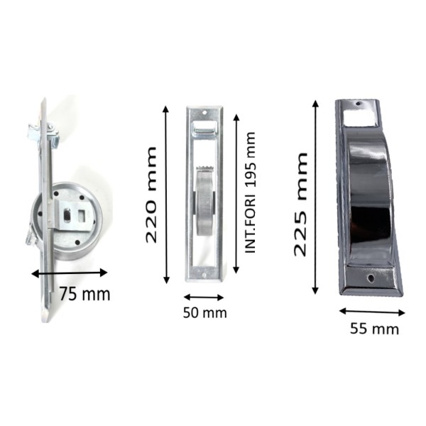 AVVOLGITORE SEMINCASSO MT.5 INT.195 MM CON PLACCA IN FERRO CROMATO