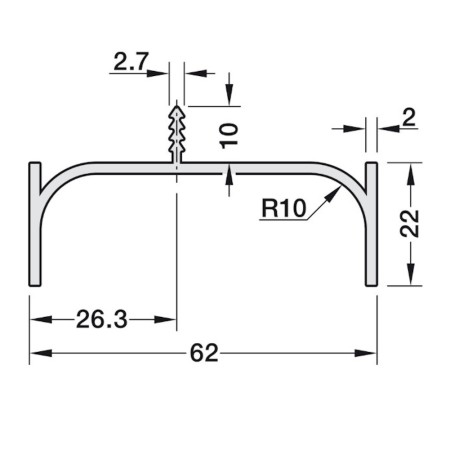 MANIGLIA A GOLA VERTICALE HAFELE Mt 2,5 NERA RAL9017