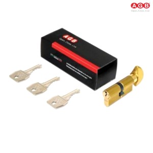 CILINDRO AGB MODELLO 600 CON POMOLO IN OTTONE LUCIDO E 3 CHIAVI