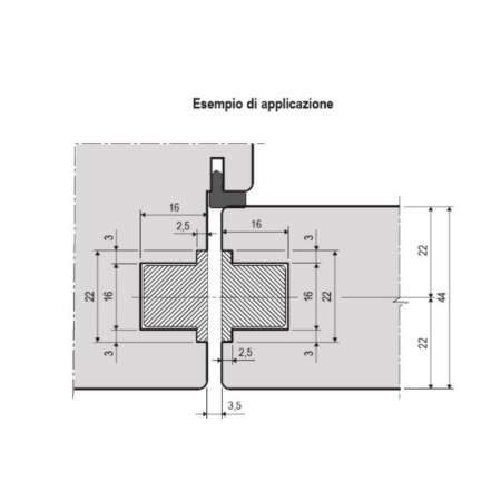 Incontro Magnetico per Serratura AGB Touch Grigio RAL 7036