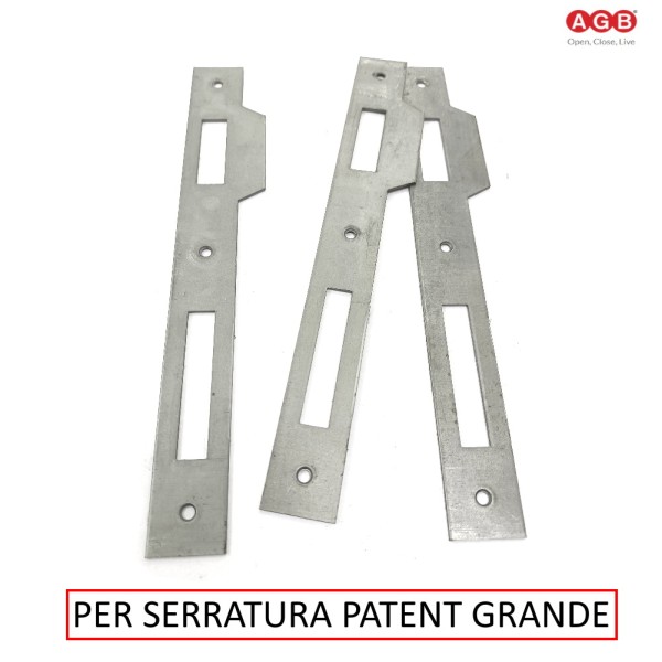 INCONTRO PER SERRATURA AGB PATENT GRANDE CON ALETTA SAGOMATA BORDI QUADRI IN FERRO