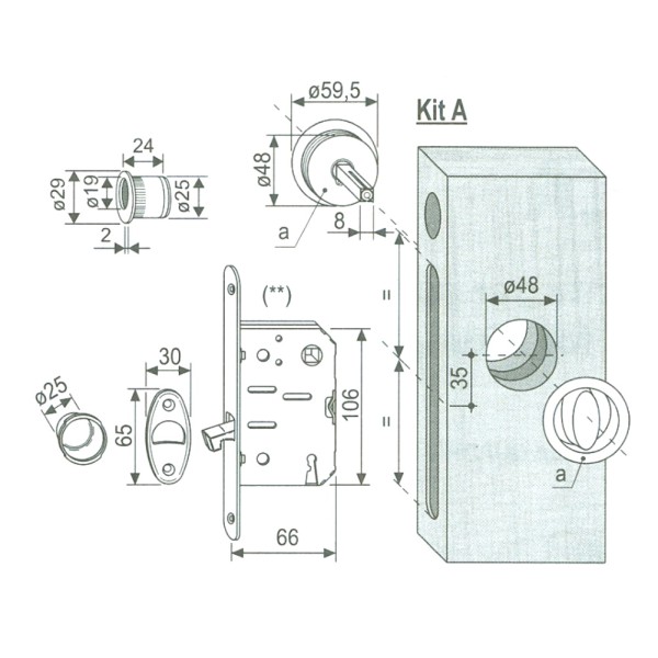 Kit Scivola AGB Libero/Occupato Rosette Tonde