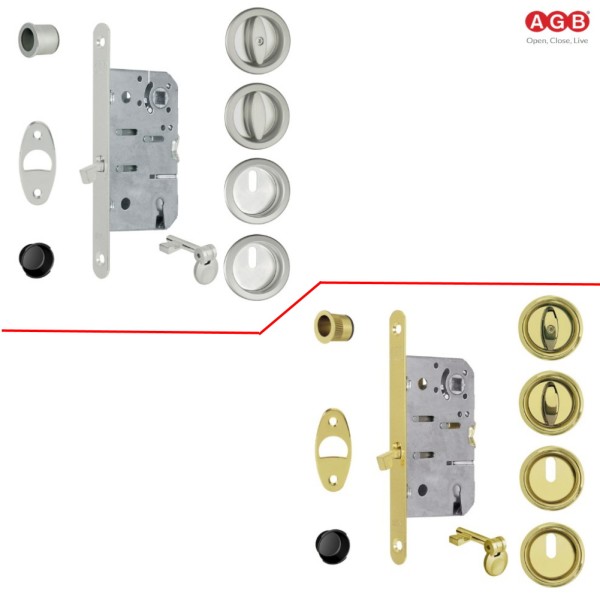 KIT SCIVOLA B LIBERO/OCCUPATO + CHIAVE CON ROSETTE TONDE