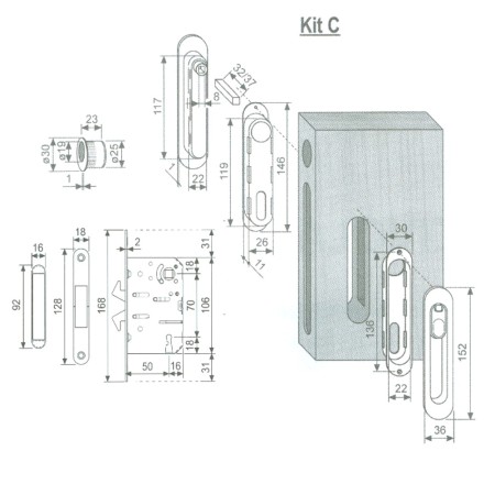 KIT SCIVOLA C LIBERO/OCCUPATO CON VASCHETTE OVALI