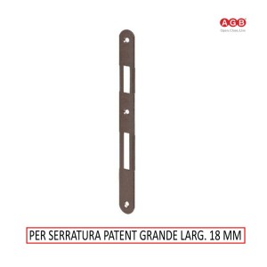 INCONTRO PER SERRATURA AGB PATENT GRANDE BORDI TONDI LARG. 18 MM BRONZATO