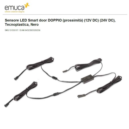 Kit Sensore LED Emuca Smart Prossimità Doppio per 2 Porte Armadio