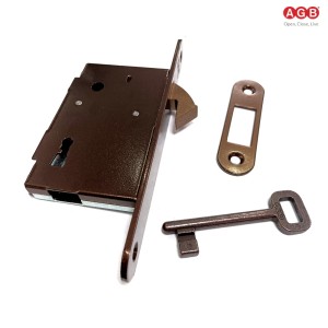 SERRATURA INFILARE CON GANCIO AGB MOD. 701 CHIAVE PATENT BRONZATA