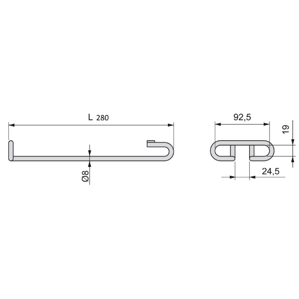 Porta Calici Emuca Acciaio Cromato 280mm da Sottopensile
