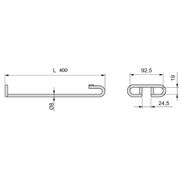 Porta Calici Emuca Acciaio Cromato 410mm da Sottopensile