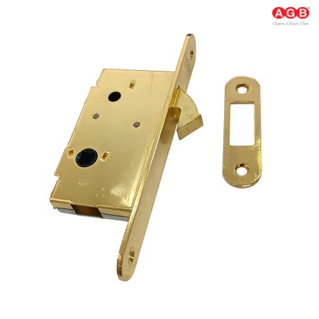 SERRATURA INFILARE CON GANCIO AGB MOD. 703 QUADRO 8 MM OTTONATA