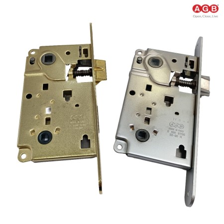 SERRATURA AGB PATENT CENTRO BAGNO Q.6 MM BORDI TONDI ENT. 50 MM