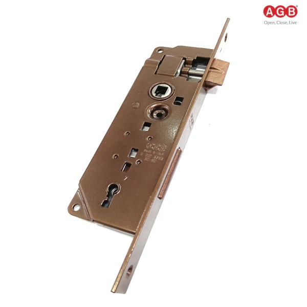SERRATURA AGB PATENT GRANDE BORDI QUADRI ENT. 30 MM BRONZATA